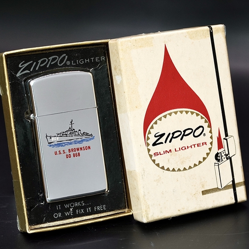 ZIPPO XƯA 1960 - HÀNG XƯA THẬP NIÊN 60s _ CHỦ ĐỀ TÀU CHIẾN BROWNSON DD 868
