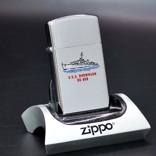 ZIPPO XƯA 1960 - HÀNG XƯA THẬP NIÊN 60s _ CHỦ ĐỀ TÀU CHIẾN BROWNSON DD 868