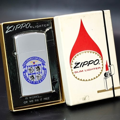 ZIPPO XƯA 1972 - HÀNG XƯA THẬP NIÊN 70s _ CHỦ ĐỀ LOGO TÀU CHIẾN JOHNSTON DD 821