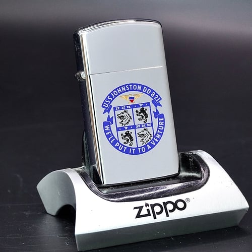 ZIPPO XƯA 1972 - HÀNG XƯA THẬP NIÊN 70s _ CHỦ ĐỀ LOGO TÀU CHIẾN JOHNSTON DD 821