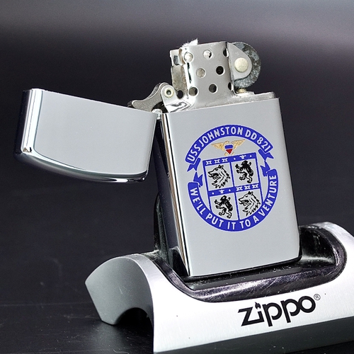 ZIPPO XƯA 1972 - HÀNG XƯA THẬP NIÊN 70s _ CHỦ ĐỀ LOGO TÀU CHIẾN JOHNSTON DD 821