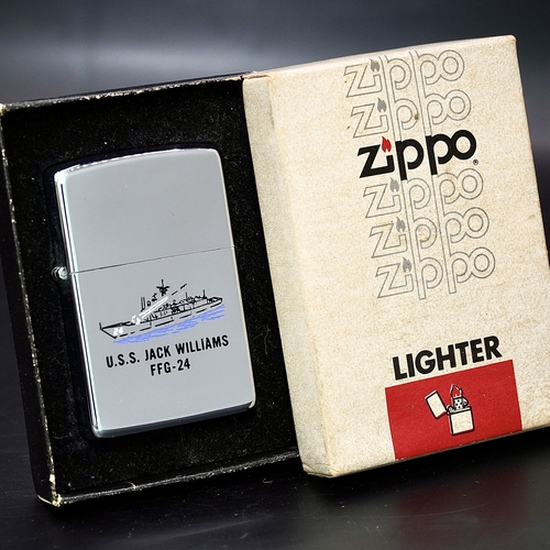 ZIPPO XƯA 1982 - HÀNG XƯA THẬP NIÊN 80s _ CHỦ ĐỀ TÀU CHIẾN JACK WILLIAMS FFG-24