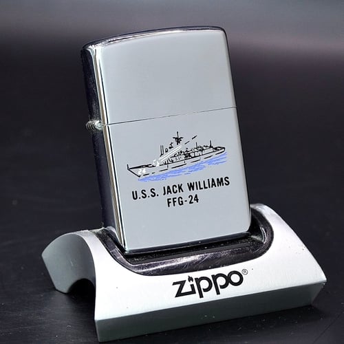 ZIPPO XƯA 1982 - HÀNG XƯA THẬP NIÊN 80s _ CHỦ ĐỀ TÀU CHIẾN JACK WILLIAMS FFG-24