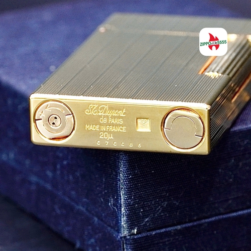 ST DuPont chính hãng 2 ligne vân sọc form cao bọc vàng Gold , thập niên giai đoạn 1970s.
