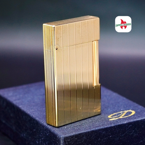 ST DuPont chính hãng 2 ligne vân sọc form cao bọc vàng Gold , thập niên giai đoạn 1970s.