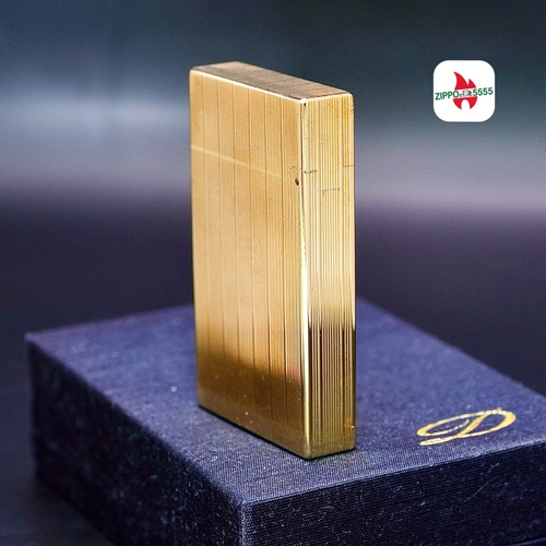 ST DuPont chính hãng 2 ligne vân sọc form cao bọc vàng Gold , thập niên giai đoạn 1970s.