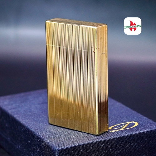 ST DuPont chính hãng 2 ligne vân sọc form cao bọc vàng Gold , thập niên giai đoạn 1970s.