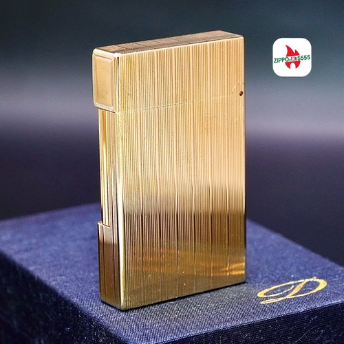 ST DuPont chính hãng 2 ligne vân sọc form cao bọc vàng Gold , thập niên giai đoạn 1970s.