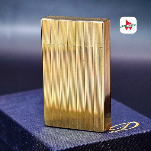 ST DuPont chính hãng 2 ligne vân sọc form cao bọc vàng Gold , thập niên giai đoạn 1970s.