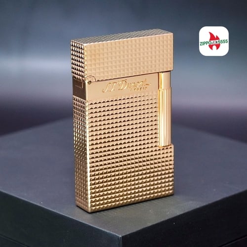 S.T. Dupont Ligne 2 form cao. Toàn thân mạ vàng Hồng Vân kim cương