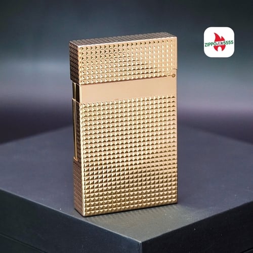 S.T. Dupont Ligne 2 form cao. Toàn thân mạ vàng Hồng Vân kim cương