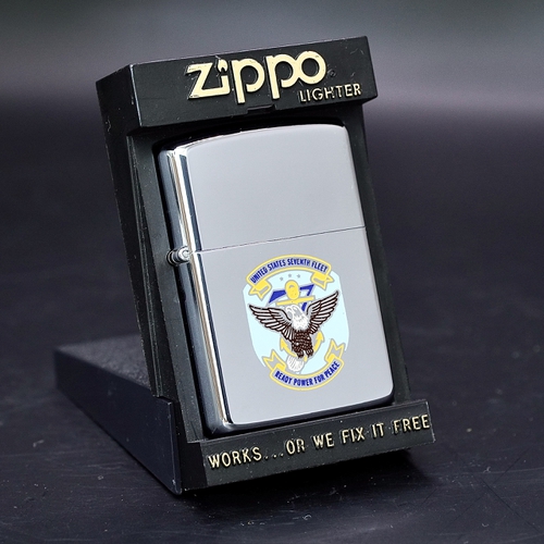 ZIPPO XƯA 1988 - HÀNG XƯA THẬP NIÊN 80s _ CHỦ ĐỀ HUY HIỆU HẠM ĐỘI HẢI QUÂN MỸ