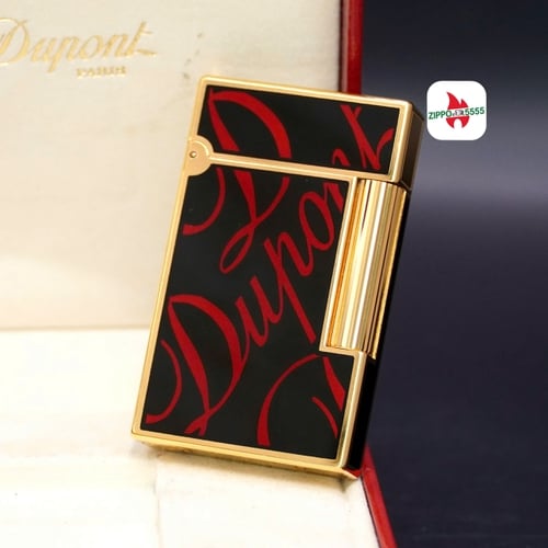 - Mẫu ST DuPont chính hãng 2 ligne dòng form cao khảm Men hoạ tiết chữ DuPont đỏ sang trọng.