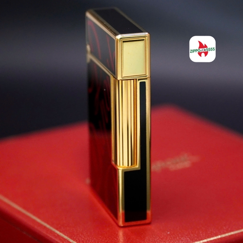 - Mẫu ST DuPont chính hãng 2 ligne dòng form cao khảm Men hoạ tiết chữ DuPont đỏ sang trọng.