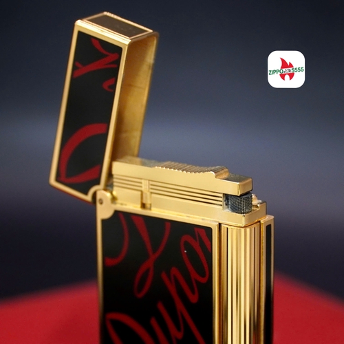 - Mẫu ST DuPont chính hãng 2 ligne dòng form cao khảm Men hoạ tiết chữ DuPont đỏ sang trọng.