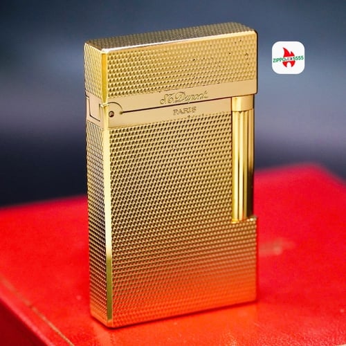 S.T. Dupont Ligne 2 form cao thập niên 1990s Toàn thân mạ vàng họa tiết vân lưới hiếm gặp