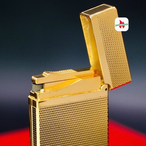 S.T. Dupont Ligne 2 form cao thập niên 1990s Toàn thân mạ vàng họa tiết vân lưới hiếm gặp