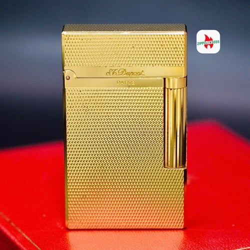 S.T. Dupont Ligne 2 form cao thập niên 1990s Toàn thân mạ vàng họa tiết vân lưới hiếm gặp