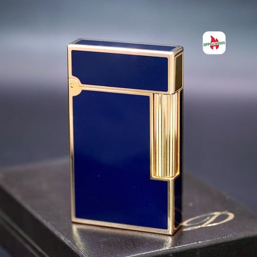 ST DuPont chính hãng 2 ligne dòng form cao Sơn mài Men Xanh Đen sang trọng.