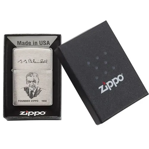 Zippo Brushed Chrome Founded 1932