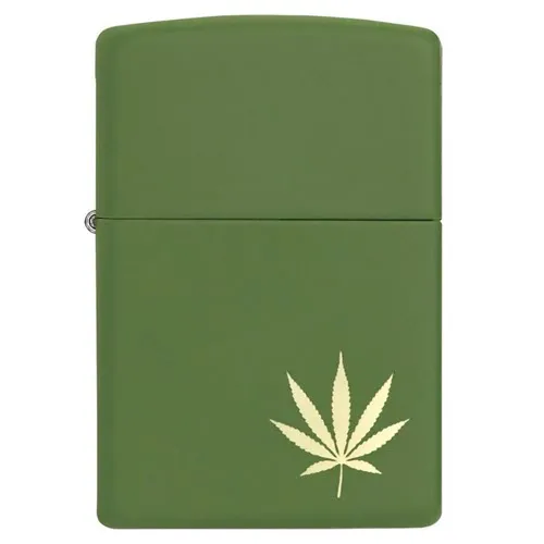 Zippo Marijuana Leaf on the Side