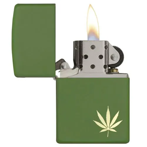 Zippo Marijuana Leaf on the Side