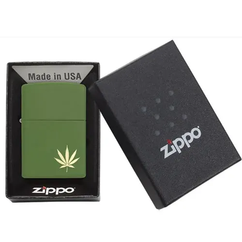 Zippo Marijuana Leaf on the Side