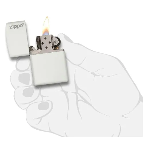 Zippo White Matte with Zippo Logo