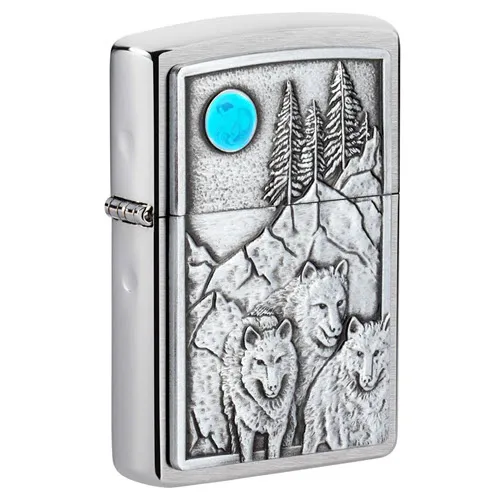 Zippo Wolf Pack and Moon Emblem Design