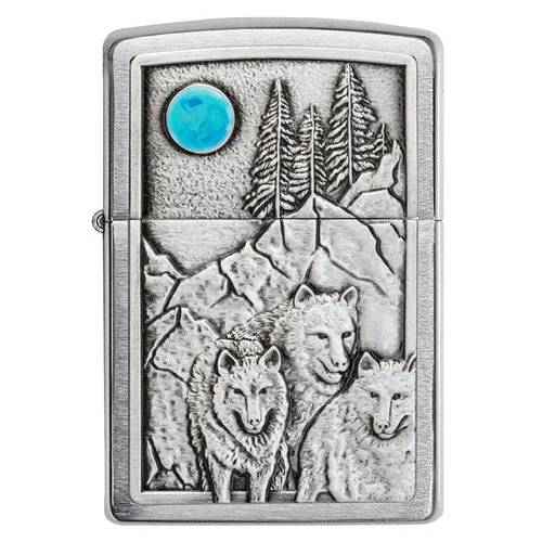Zippo Wolf Pack and Moon Emblem Design