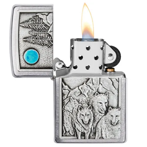 Zippo Wolf Pack and Moon Emblem Design