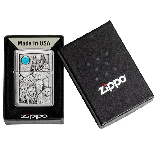 Zippo Wolf Pack and Moon Emblem Design