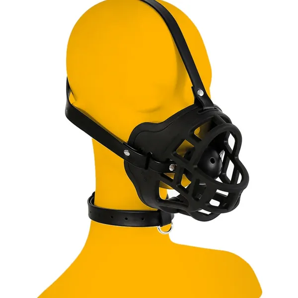 Bondage sm da điều chỉnh mõm chó đồ chơi tình dục lưới lỗ bóng mặt nạ miệng đen pu công cụ tình dục bằng da