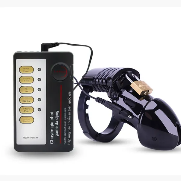 Khoá dương vật BDSM thủ dâm điện giật khóa trinh tiết thiết bị tra tấn