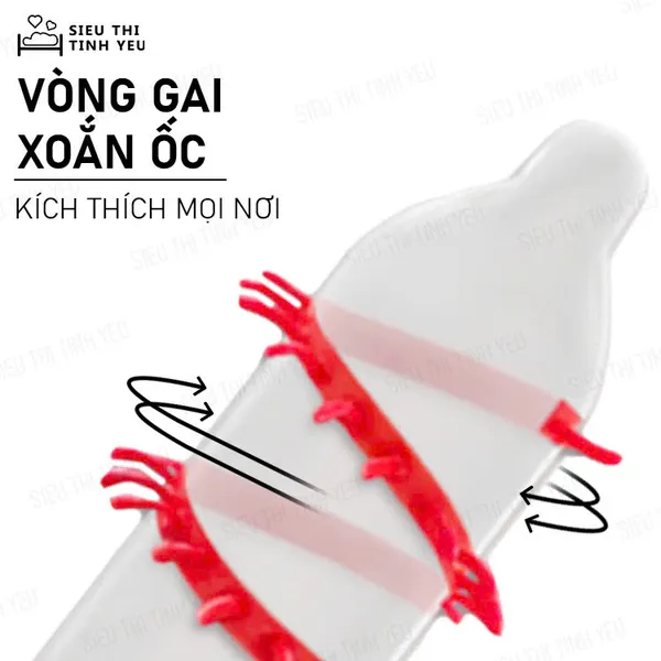 Bao cao su Đà Nẵng Beilile Pleasure More Rồng Đen thân vòng gai lớn Hộp 2 cái + Tặng 2 cái khác loại