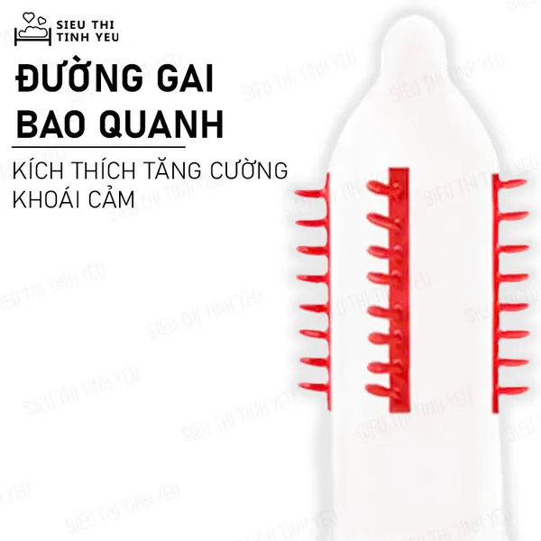 Bao cao su Hội An Beilile Pleasure More Rồng xanh biển đầu gai hạt lớn Hộp 2 cái + Tặng 2 cái khác loại