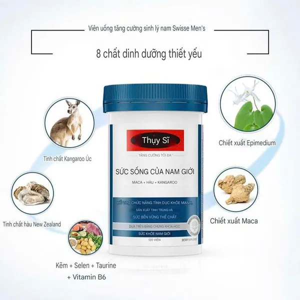 Hà Nội Swisse Men’s Vitality Maca + Oyster + Kangaroo Tăng Sinh Lực Nam Giới
