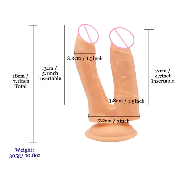 Dương vật 2 đầu double penis 19 cm