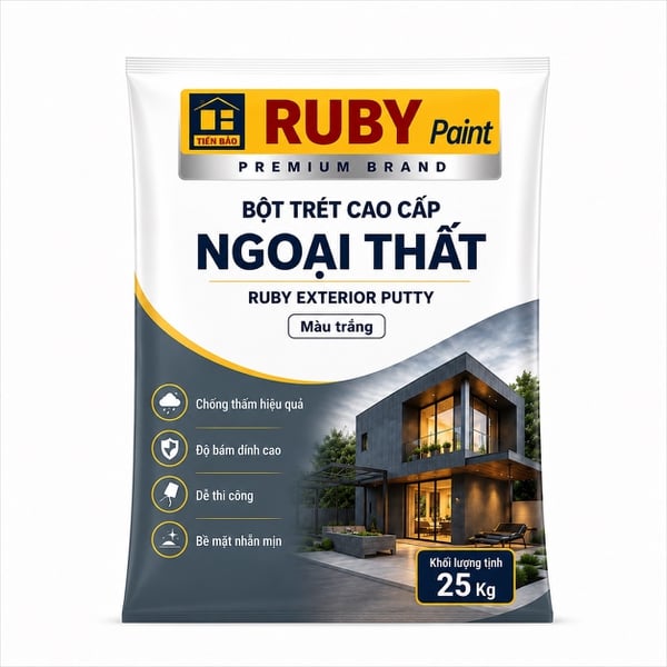 Ruby Putty Ext 40kg Bột Trét Cao Cấp Ngoại Thất