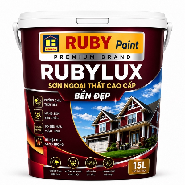 RUBYLUX BỀN ĐẸP BASE B/15L -  Sơn Ngoại Thất Cao Cấp
