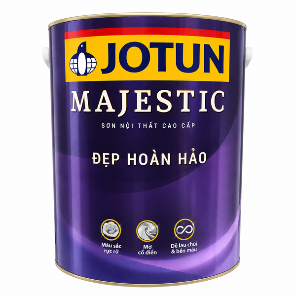 Jotun Majestic Đẹp hoàn hảo hảo mờ WHITE-  1L(Sơn phủ nội thất)- Tồn 4 lon Date 2018