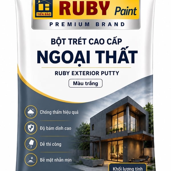 Ruby Putty Ext 40kg Bột Trét Cao Cấp Ngoại Thất