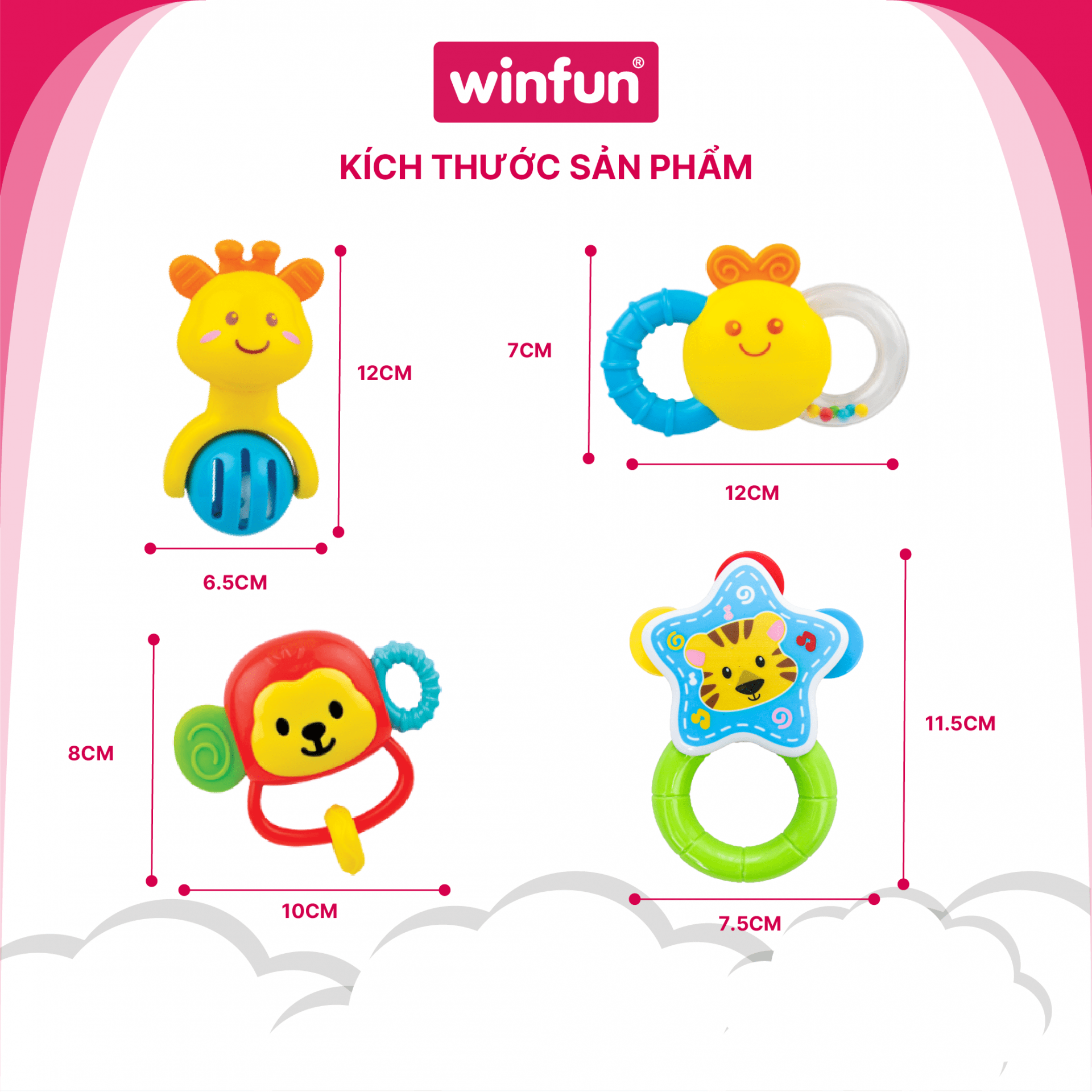 Set 4 Đồ Chơi Xúc Xắc Gặm Nướu Winfun 0634-NL Cho Bé Set 4 Đồ Chơi Xúc Xắc Gặm Nướu Winfun 0634-NL Cho Bé