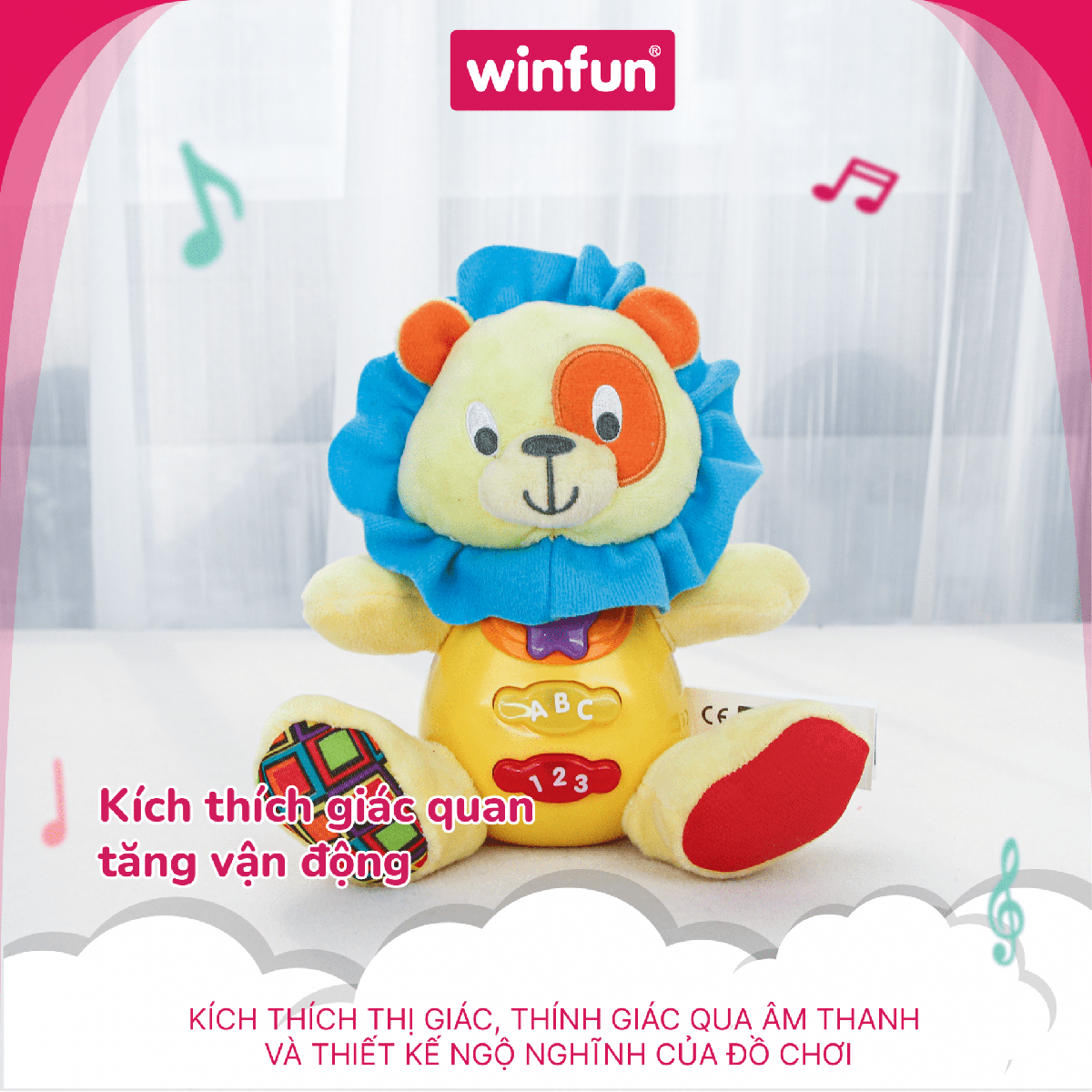 Đồ chơi sơ sinh Winfun 0691-01 – Sư tử phát nhạc, học tiếng Anh vui nhộn Đồ chơi sơ sinh Winfun 0691-01 – Sư tử phát nhạc, học tiếng Anh vui nhộn