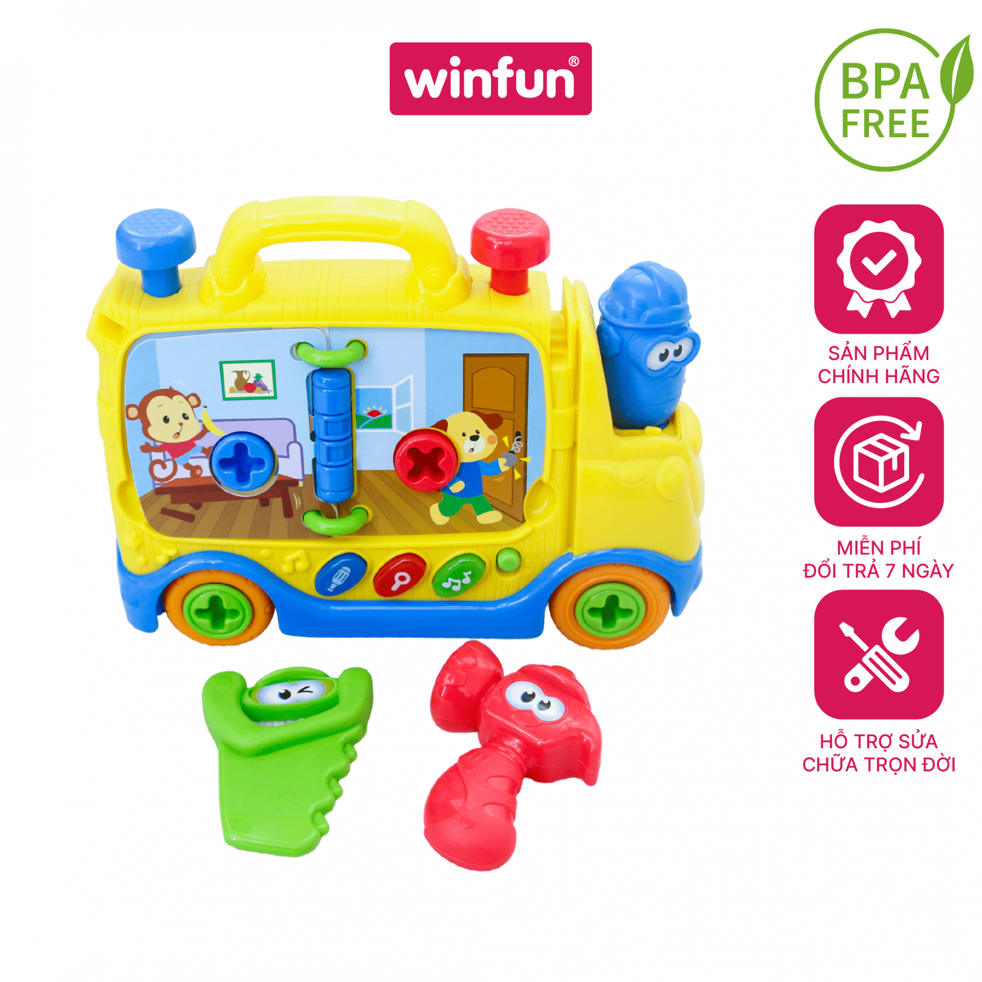 Đồ chơi dụng cụ cơ khí hình xe tải Winfun 0795-01 Đồ chơi dụng cụ cơ khí hình xe tải Winfun 0795-01