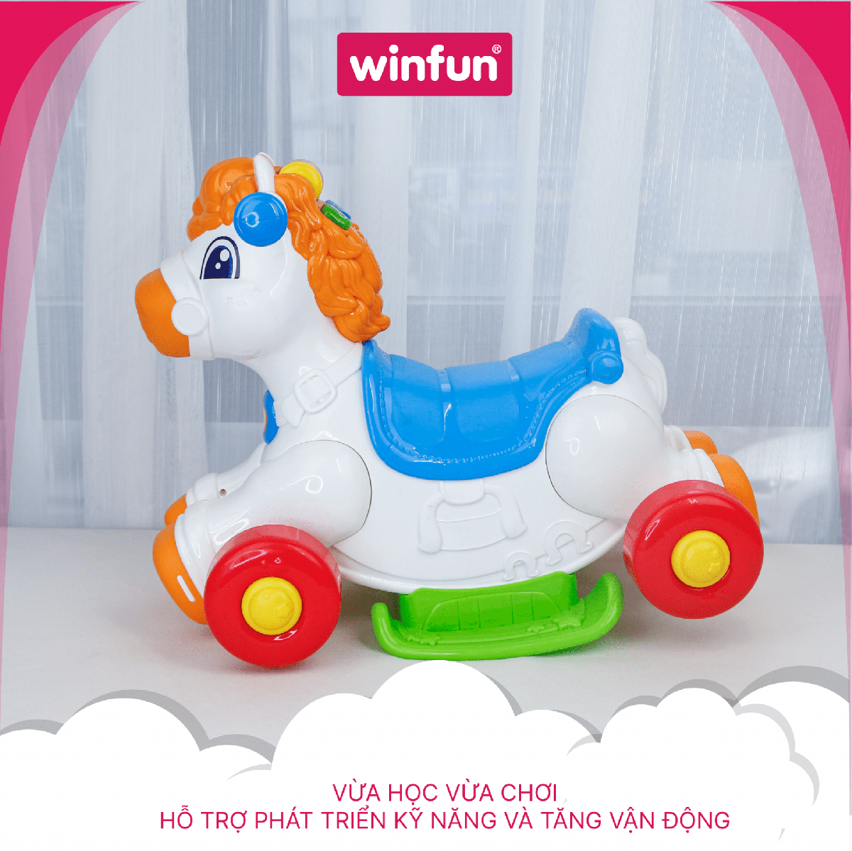 Ngựa Bập Bênh Xe Chòi Chân Winfun 0760-NL Phát Nhạc Ngựa Bập Bênh Xe Chòi Chân Winfun 0760-NL Phát Nhạc