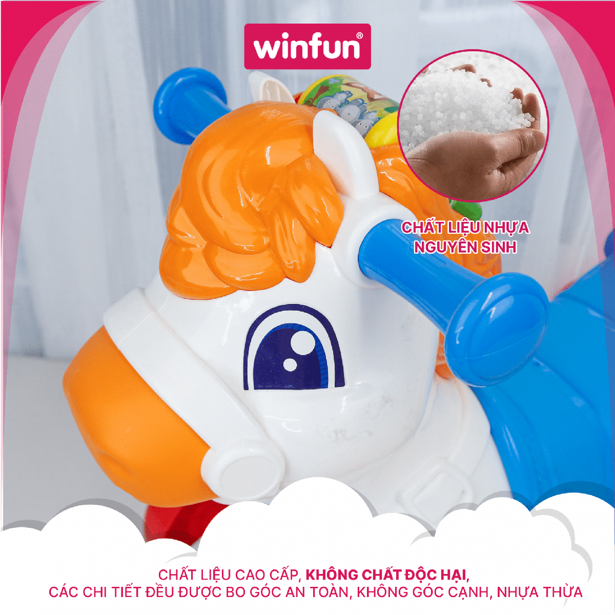 Ngựa Bập Bênh Xe Chòi Chân Winfun 0760-NL Phát Nhạc Ngựa Bập Bênh Xe Chòi Chân Winfun 0760-NL Phát Nhạc
