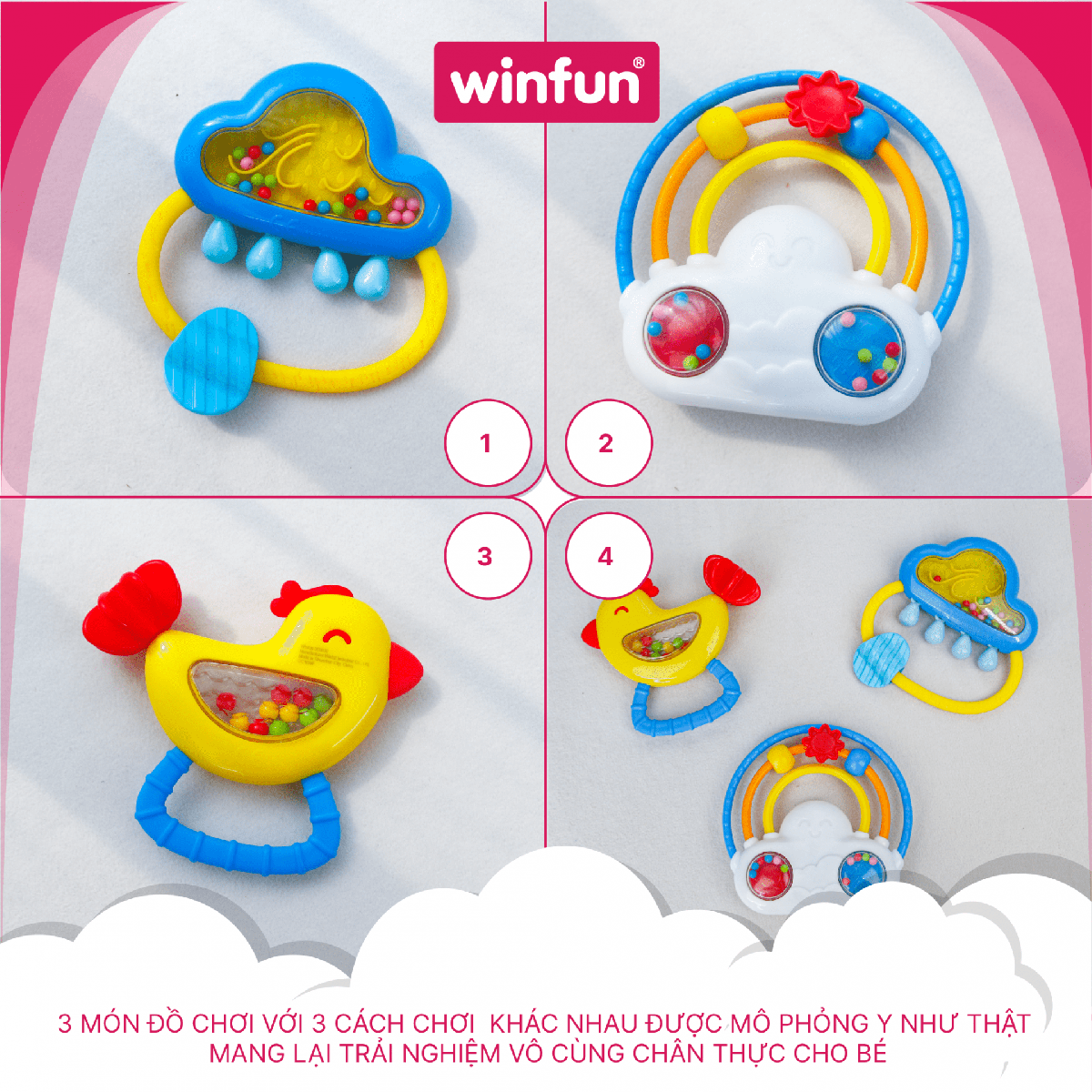 Set 3 đồ chơi xúc xắc gặm nướu Winfun 3030-NL – Cầu vồng, mây mưa đáng yêu, vừa chơi vừa gặm nướu Set 3 đồ chơi xúc xắc gặm nướu Winfun 3030-NL – Cầu vồng, mây mưa đáng yêu, vừa chơi vừa gặm nướu