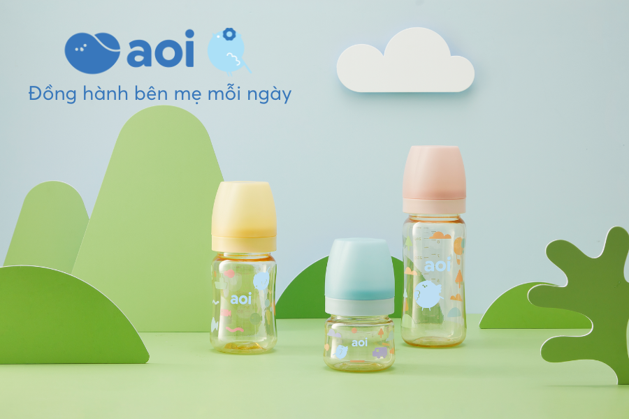 Bình Sữa Aoi Moon 80ml– PPSU Cổ Rộng, Chống Sặc, An Toàn Cho Bé