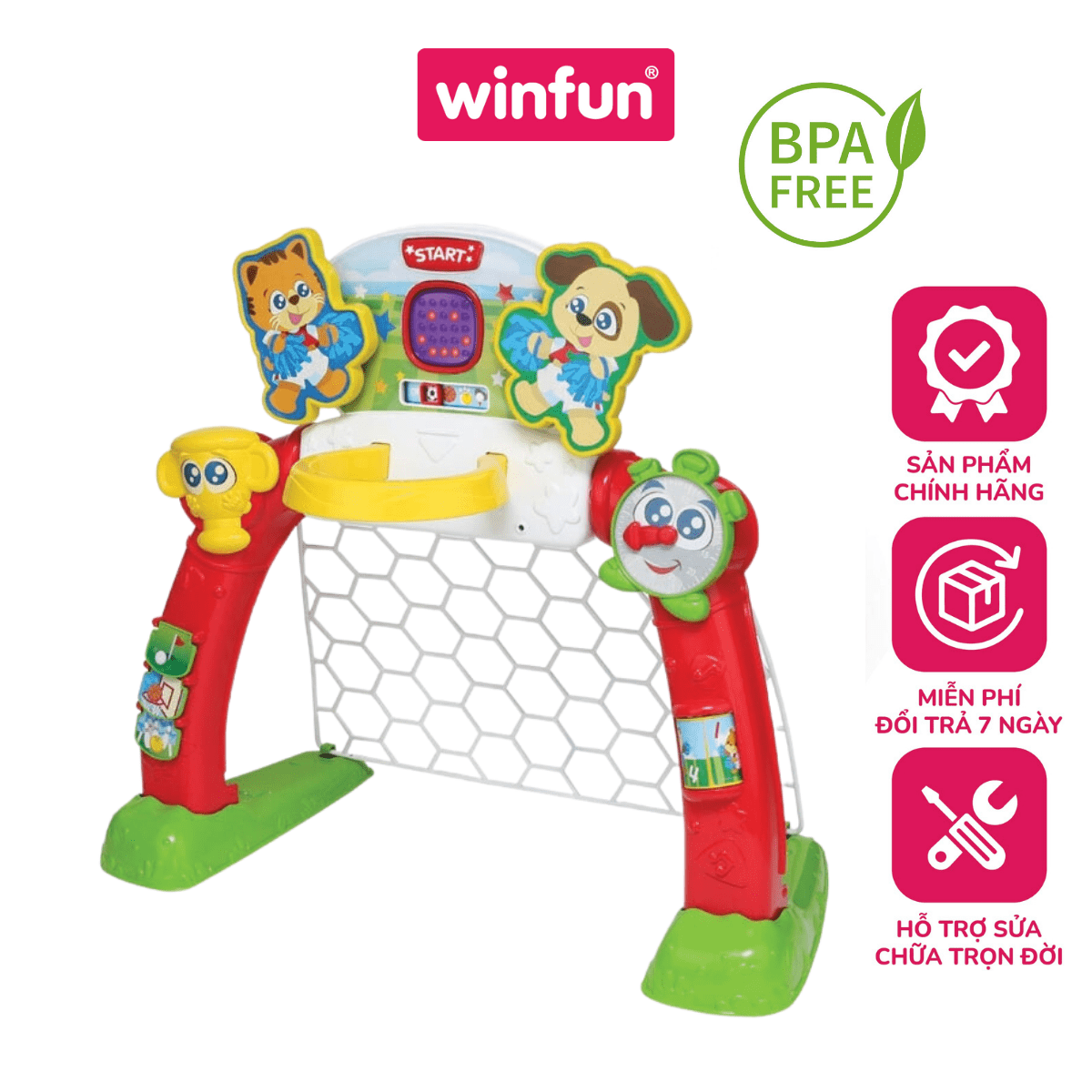 Bộ đồ chơi thể thao 4in1: bóng đá, bỏng rổ, goft, bowling - Winfun 6003A-NL Bộ đồ chơi thể thao 4in1: bóng đá, bỏng rổ, goft, bowling - Winfun 6003A-NL